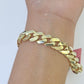 14K Yellow Gold Royal Monaco Cuban Bracelet 11mm 8.5 inches CZ Box Lock