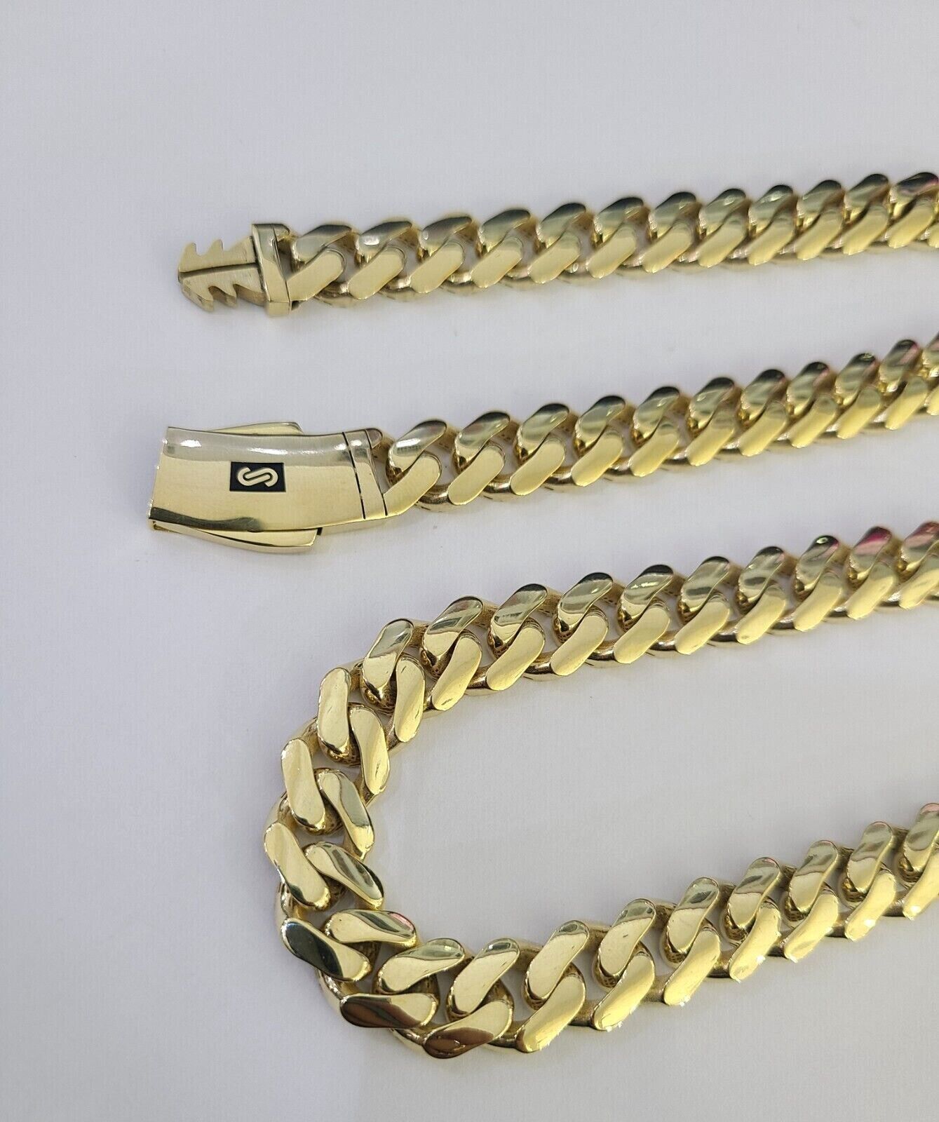 Real 10k Royal Monaco Chain 11mm 18-26 inches Necklace Yellow Gold Box Clasp