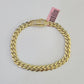 14K Royal Monaco Cuban Bracelet Yellow Gold 7mm 8 inches Box Lock