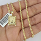 10k Gold Initial J Charm Rope Chain 16"-26" 2.5mm SET Necklace Alphabet Pendant