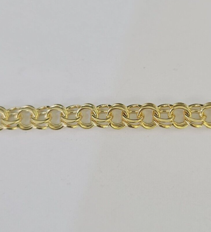 10k Chino ID Bracelet Yellow Gold Box Lock Real 10kt 6.25"