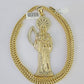 10K Franco Chain Saint Reaper Pendant Charm Necklace 20"-26" 5mm Gold SET Yellow