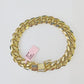 14K Solid Yellow Gold Miami Cuban Bracelet Box Clasp 8 Inch 13mm Link HEAVY