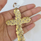 Real 14k Solid Chain Cross Charm Set Miami Cuban Link 6mm Necklace Pendant Gold