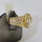 Real 10k Yellow Gold Diamond Mens Ring Jesus Band Wedding Casual Genuine Natural