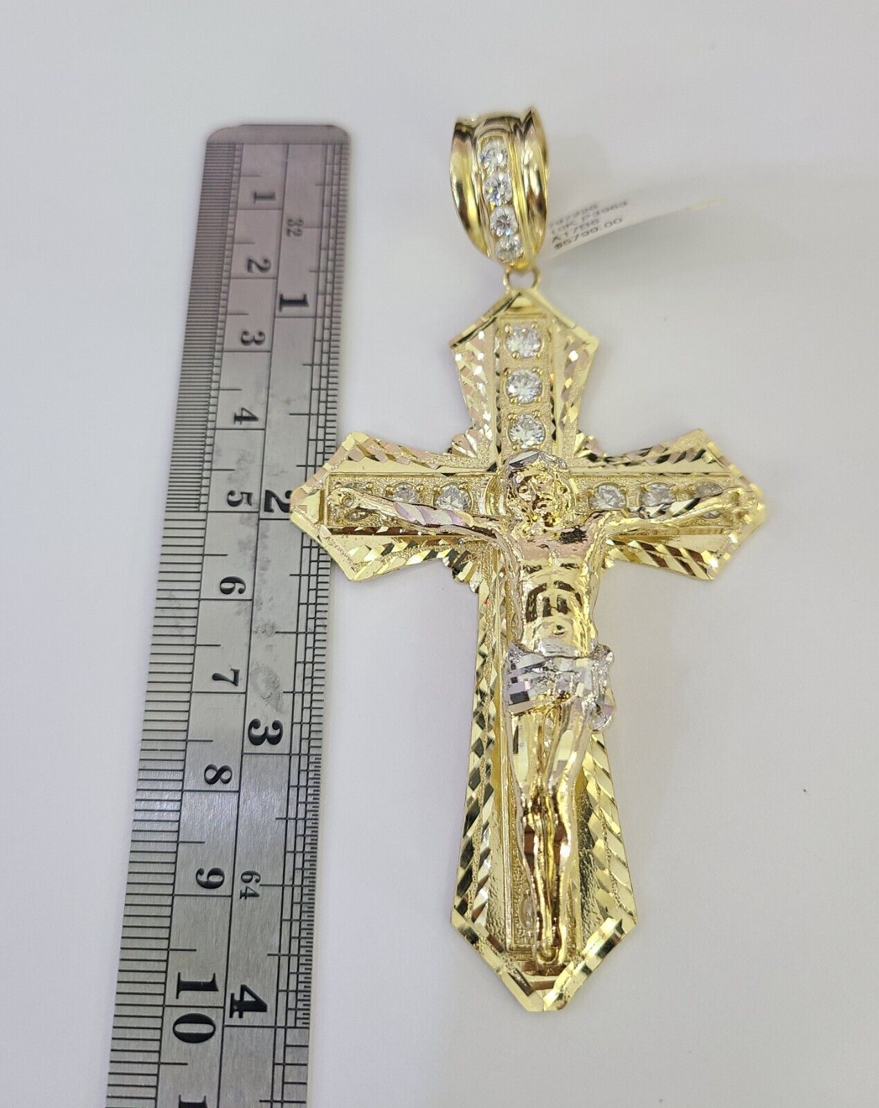 10K Franco Chain Jesus Cross Pendant Charm Necklace 20"-26" 5mm Gold Yellow SET