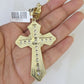 Real 10k Rope Chain Jesus Cross Charm Set 7mm 18"-26" Inch Necklace Yellow Gold