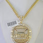 10K Miami Cuban Chain Last Supper Pendent Charm Yellow Gold 6mm 18"-26" Inch