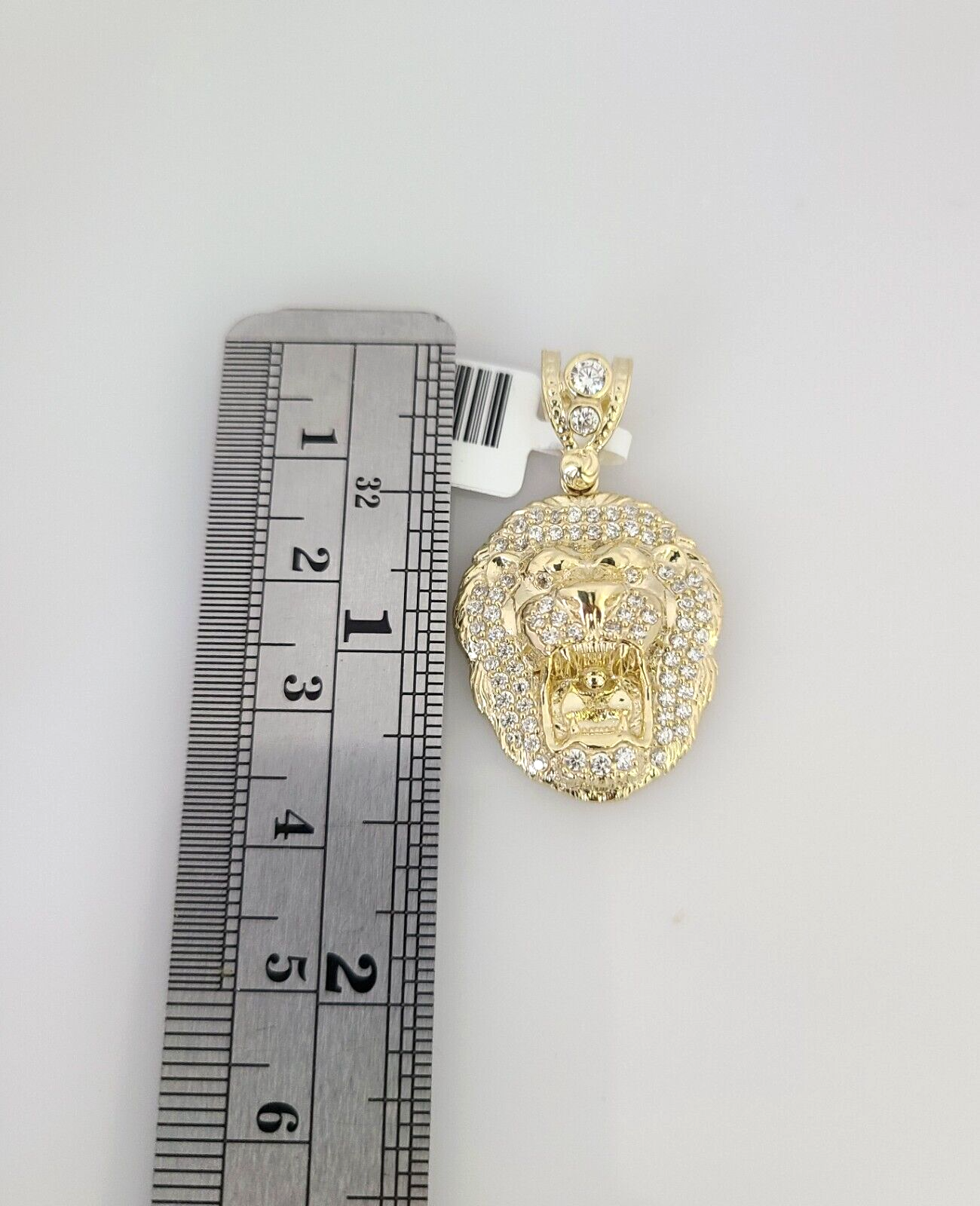 10k Gold Solid Cuban Curb Chain Roaring Lion Pendant Set 3mm 18"-26" Necklace