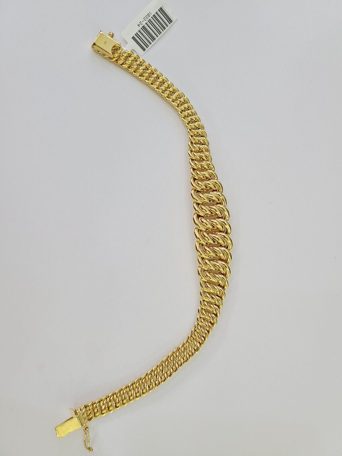 10K Gold Flat Byzantine Link Princesa Bracelet 7mm 7.5" inch Real Yellow