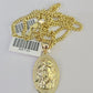 10K Gold Miami Cuban Chain Jesus Head 18"-28" 3mm Pendant Necklace SET Charm