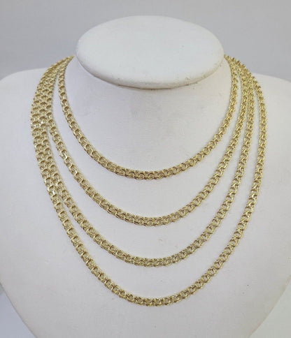 Real 10k Chino ID Chain Necklace Yellow Gold 4mm 16" 18" 20" 22" Genuine