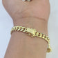 14K Miami Cuban Bracelet Yellow Gold Box Clasp 8" Inch 6mm Link