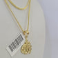 10K Gold Franco Chain Allah Charm SET Length 16-20 inches 1mm Ladies Women