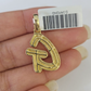 10k Yellow Gold Diamond G Charm Pendant Initial Alphabet Letter Real Genuine