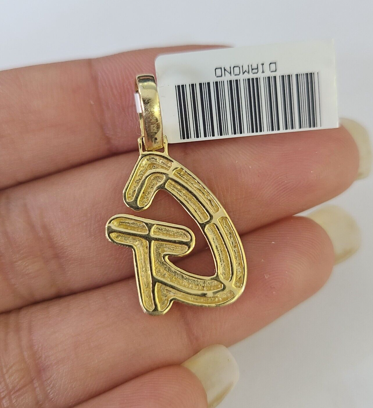 10k Yellow Gold Diamond G Charm Pendant Initial Alphabet Letter Real Genuine