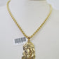 10k Gold Byzantine Necklace Jesus Head Charm 18-28 inch 3mm SET Chain Pendant