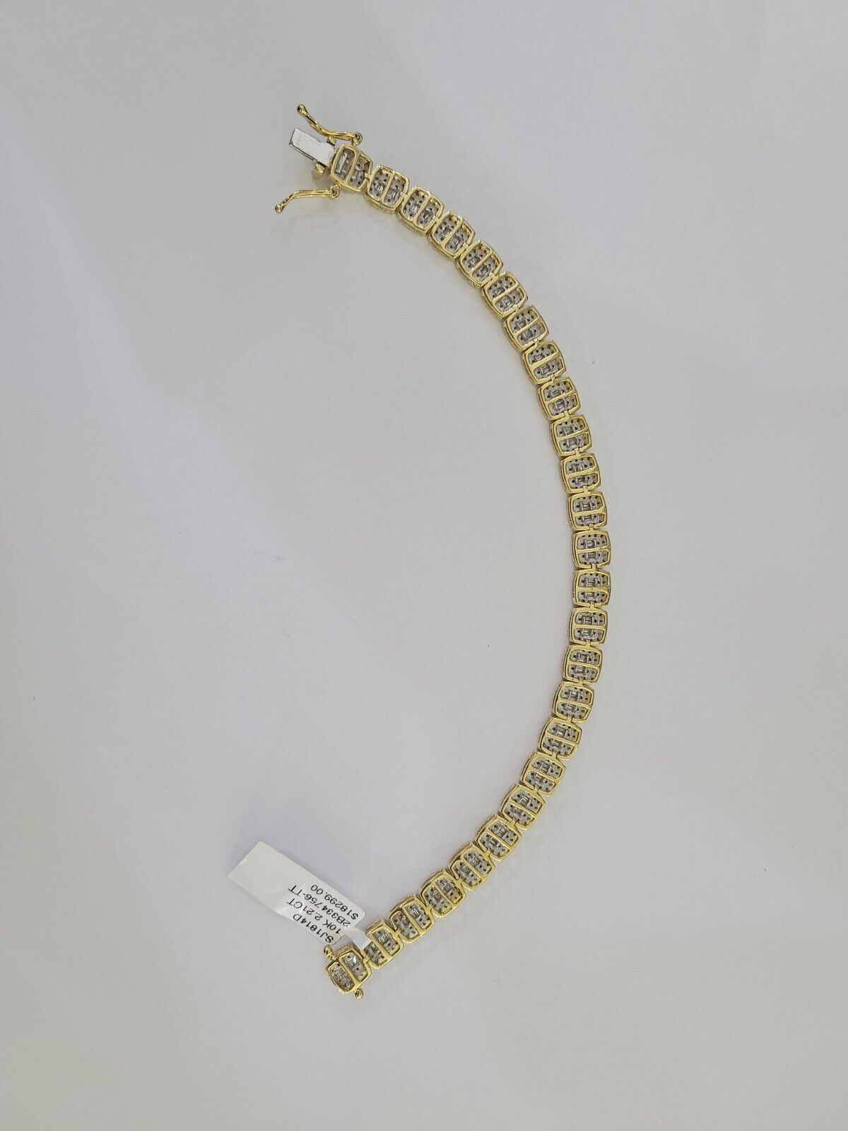 10K Yellow Gold Diamond Bracelet Women Ladies 7" REAL Genuine Gold