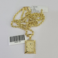 10k Gold Initial G Charm Rope Chain 16"-26" 2.5mm SET Necklace Alphabet Pendant