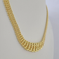 10K Gold Flat Byzantine Link Princesa Necklace 7mm 18" inch Real Yellow Chain