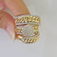 REAL 10k Diamond Ring Yellow Gold Ladies Men Trio SET Wedding Engagement Genuine