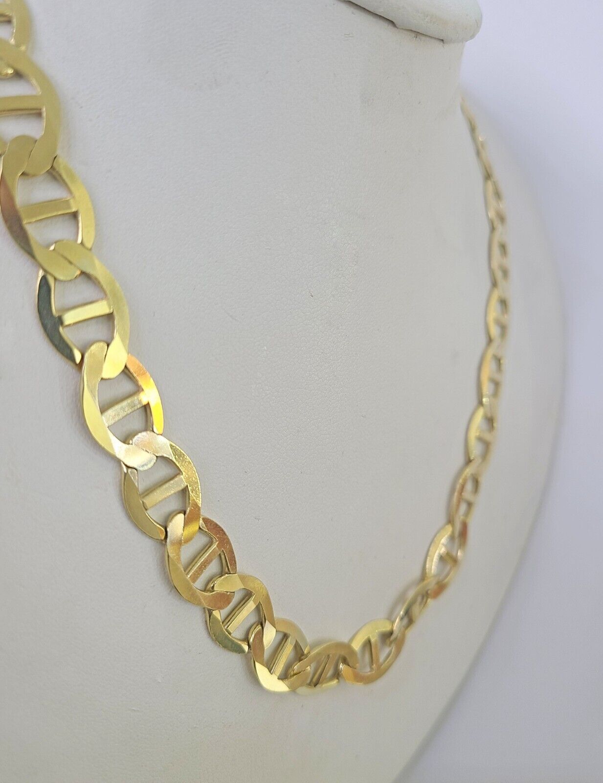 Real 10k Solid Mariner Anchor Link Chain Yellow Gold 11mm Necklace 22" Inch