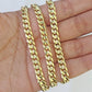 Real 14K Gold Necklace Miami Cuban Link Chain 24 inch 6mm Box Clasp, Mens Hollow