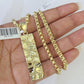 10k Gold Byzantine Necklace Nugget Charm 18-28 inches 3mm SET Chain Pendant 10kt