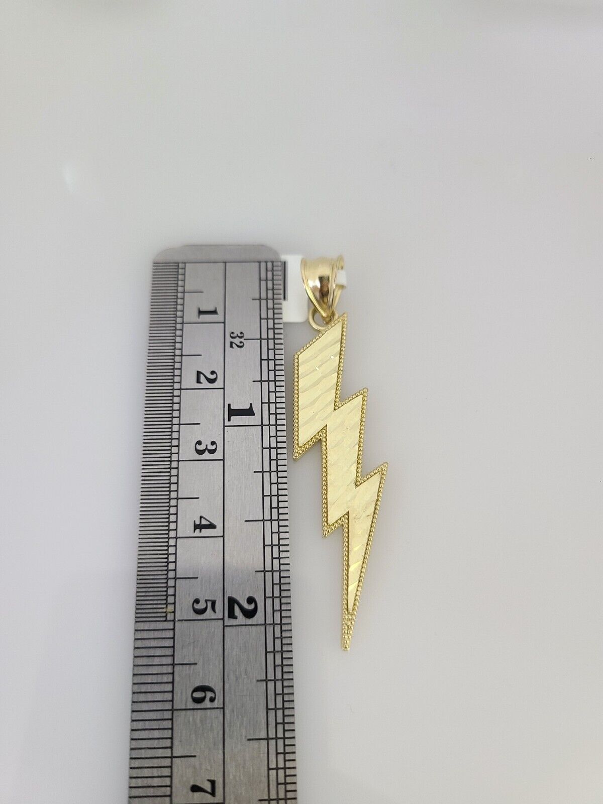 10k Gold Miami Cuban Chain Lightning Charm Pendant 3mm 18-28in Necklace Set