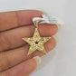 Real 10k Milano Rope Chain Diamond Star Charm Necklace SET 3mm 18" 20" 22" 24"