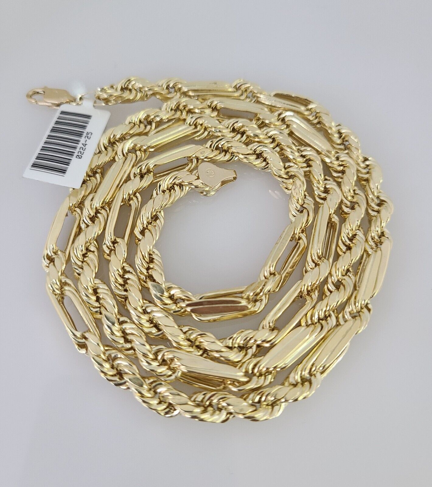 Real 10k Yellow Gold Milano Rope Chain Necklace 18