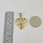 10K Gold Miami Cuban Chain Nugget Heart Charm 18"-24" 3mm REAL Pendant Ladies