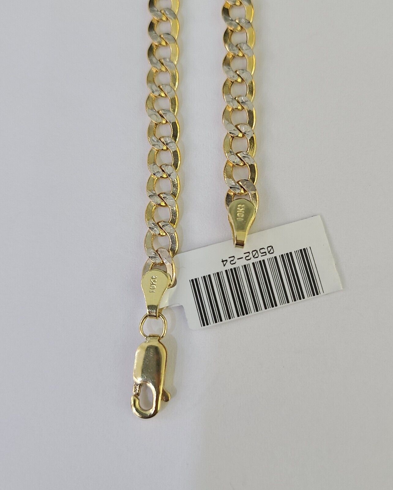 Real 10K Cuban Curb Link Bracelet Yellow Gold Diamond Cut 5mm 8" Inch