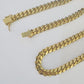 Real 10k Solid Miami Cuban Link Chain Necklace 6mm 7mm 8mm 24 Inches 10kt Gold