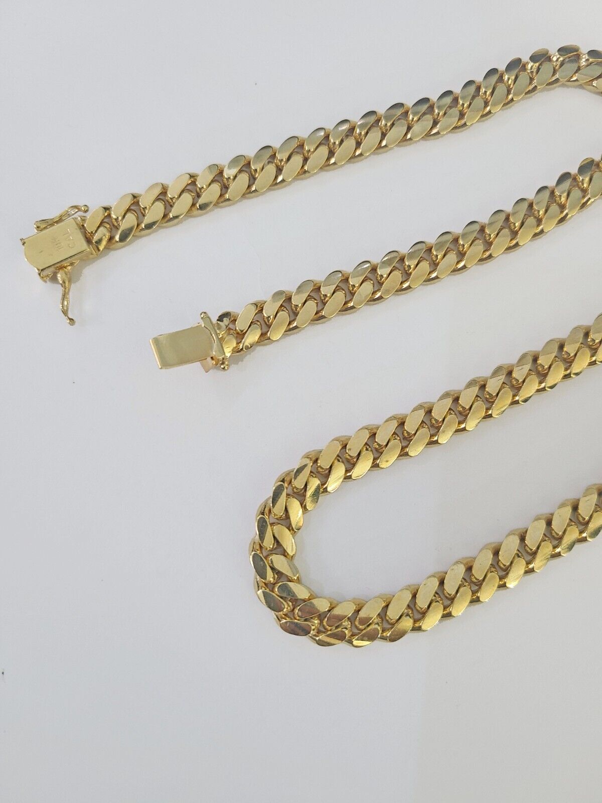 Real 10k Solid Miami Cuban Link Chain Necklace 6mm 7mm 8mm 24 Inches 10kt Gold