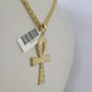 10k Gold Byzantine Necklace Ankh Cross Charm 18-28 inch 3mm SET Chain Pendant