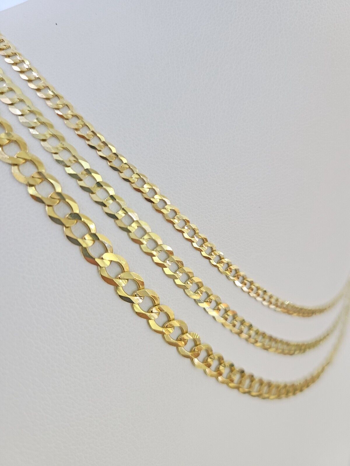 10k Gold Solid Cuban Curb Necklace Chain 3mm 4mm 5mm 18-28 Inches 10kt Yellow