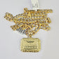 10k Solid Gold Cuban Curb Chain Last Supper Pendant 6mm 20"-30" SET Necklace