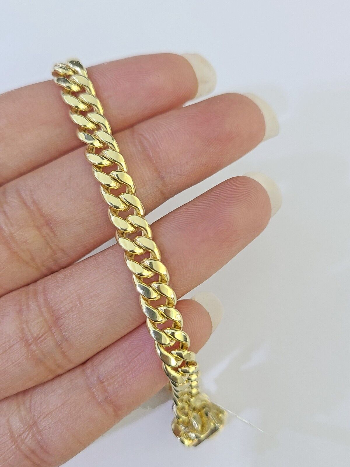 Real 10k Gold Miami Cuban link Bracelet 6mm 7" - 9 Inch 10kt Men Women DISCOUNT