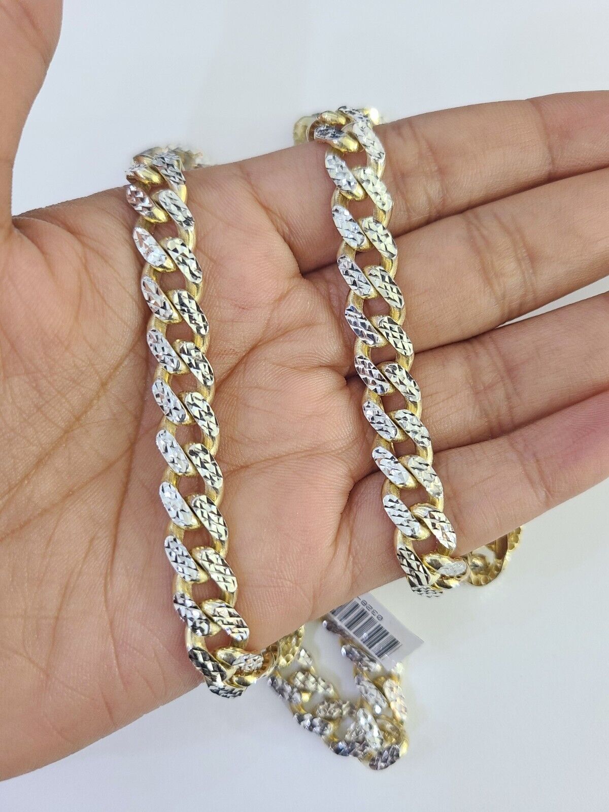 Real 10k Royal Monaco Chain 8mm Diamond Cut 22 inches Yellow Gold Necklace