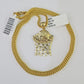 10K Gold Franco Chain Basket Ball Charm Pendant 20-26 inches 2.5mm REAL Yellow