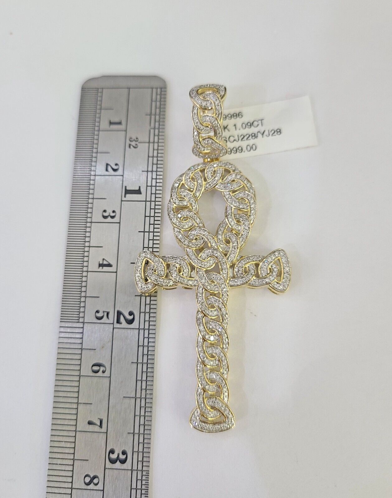 10k Diamond Jesus Cross Charm Pendant Yellow Gold Genuine Real