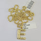 10k Gold Initial E Charm Rope Chain 16"-26" 2.5mm SET Necklace Alphabet Pendant