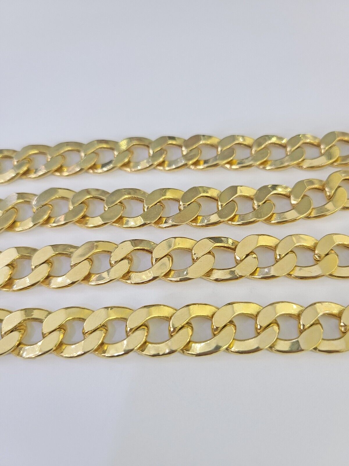 Real 10k Cuban Curb Link chain SET Yellow Gold 11mm 20-30Inch Necklace Men Women