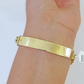 10k Yellow Gold Chino ID Bracelet Size 8" 6mm Inches Box Lock Real 10kt