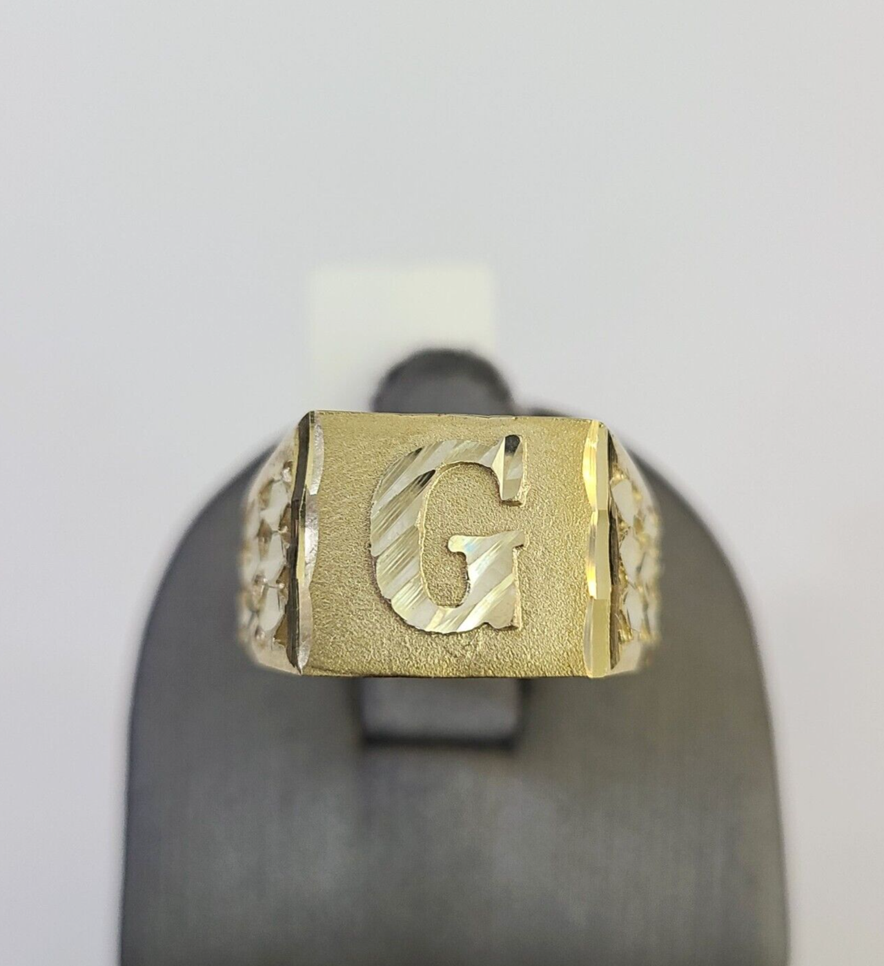 Real 10k Initial G Casual Ring Alphabet Yellow Gold 10kt Genuine