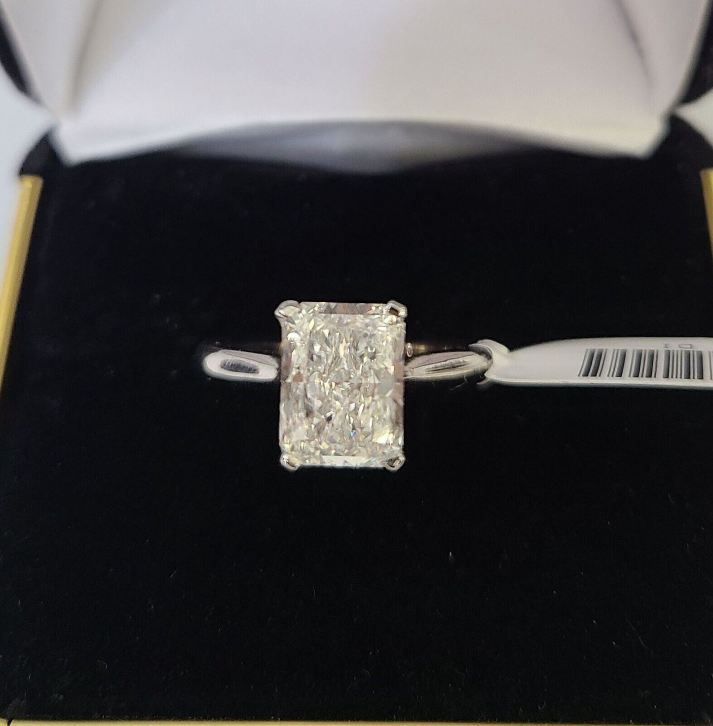 REAL 14k White Gold 2CT Diamond Ring Lab Created Wedding Engagement, Radiant