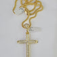 10K Franco Chain Jesus Cross Pendant Charm Necklace 20"-26" 3mm Gold