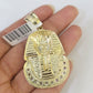 10K Franco Chain Pharaoh Head Pendant Charm Necklace 20"-26" 2.5mm Yellow Gold