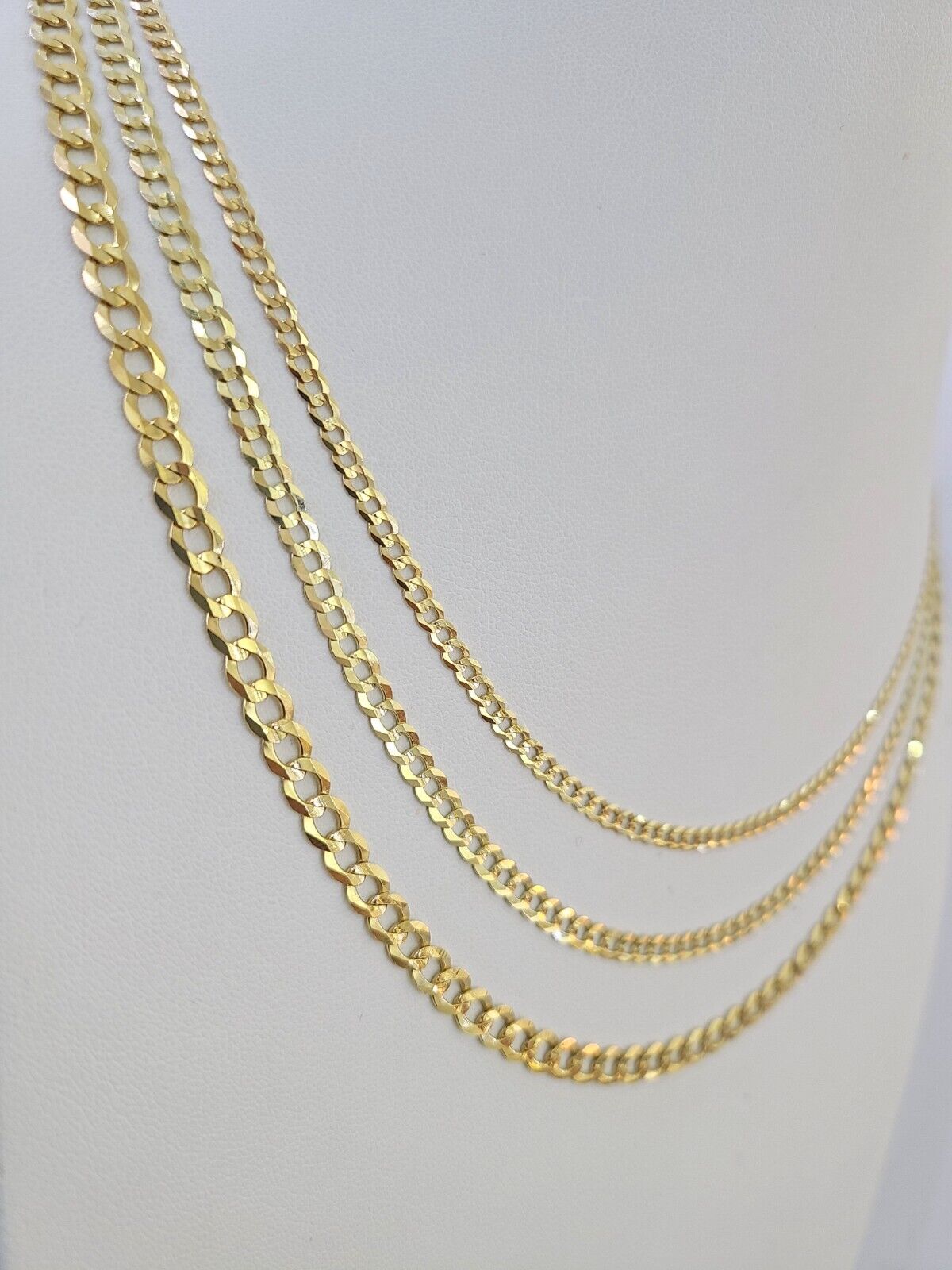 10k Gold Solid Cuban Curb Necklace Chain 3mm 4mm 5mm 18-28 Inches 10kt Yellow